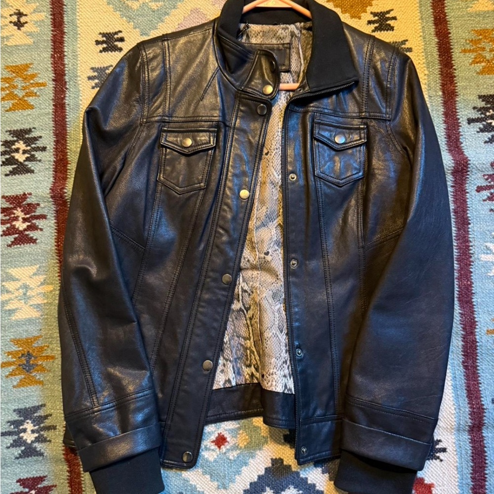 Black Rivet leather jacket